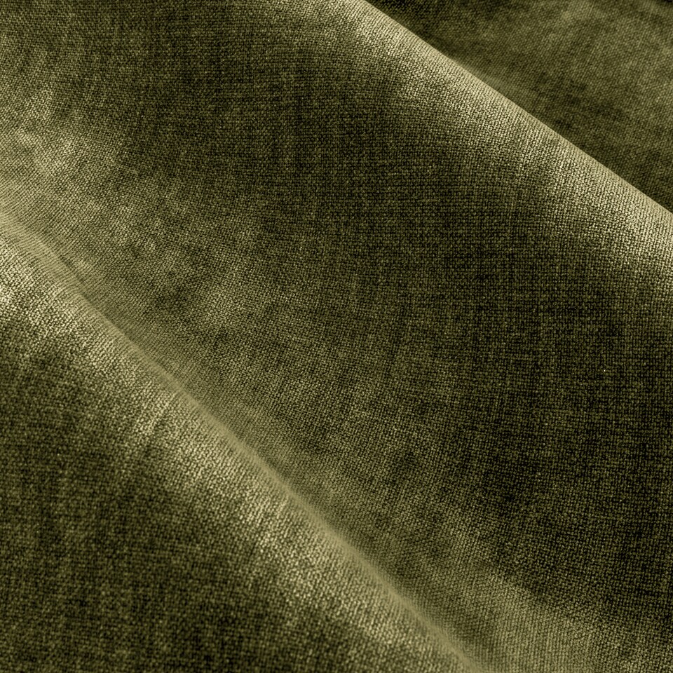 image 1 of Heavy Chenille Blackout Pencil Pleat Curtain Pair | Green | Olive | 2