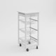 image 1 of Rolling Kitchen Island Trolley Serving Cart White Tile Top Drawer Shelves Basket | White | White | 1