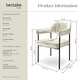 image 6 of Armchair Doe - durable fabric, black powder-coated legs, 120 kg load, 58 x 62 x 85 cm - Set of 2 White | Velvet Look Off-White