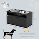 image 3 of PawHut Raised Dog Bowl, Elevated Dog Bowls with Slow Feeder Dog Bowl, Black Black