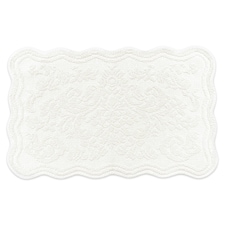 Gracie Floral Jacquard Scalloped Bath Mat