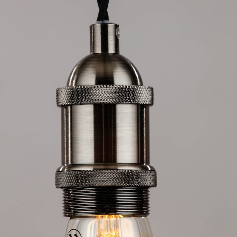 image 1 of BHS Industrial Style Black Cable Ceiling Pendant | Grey | Antique Pewter | 1