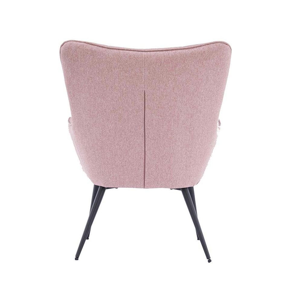 image 1 of Vera Fabric Occasional Living Room Modern Accent Chair with Footstool (Pink)
