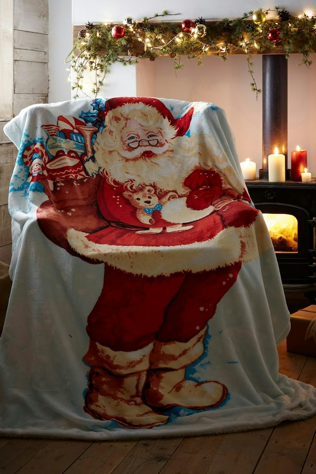 Father Christmas Sherpa Fleece Throw
