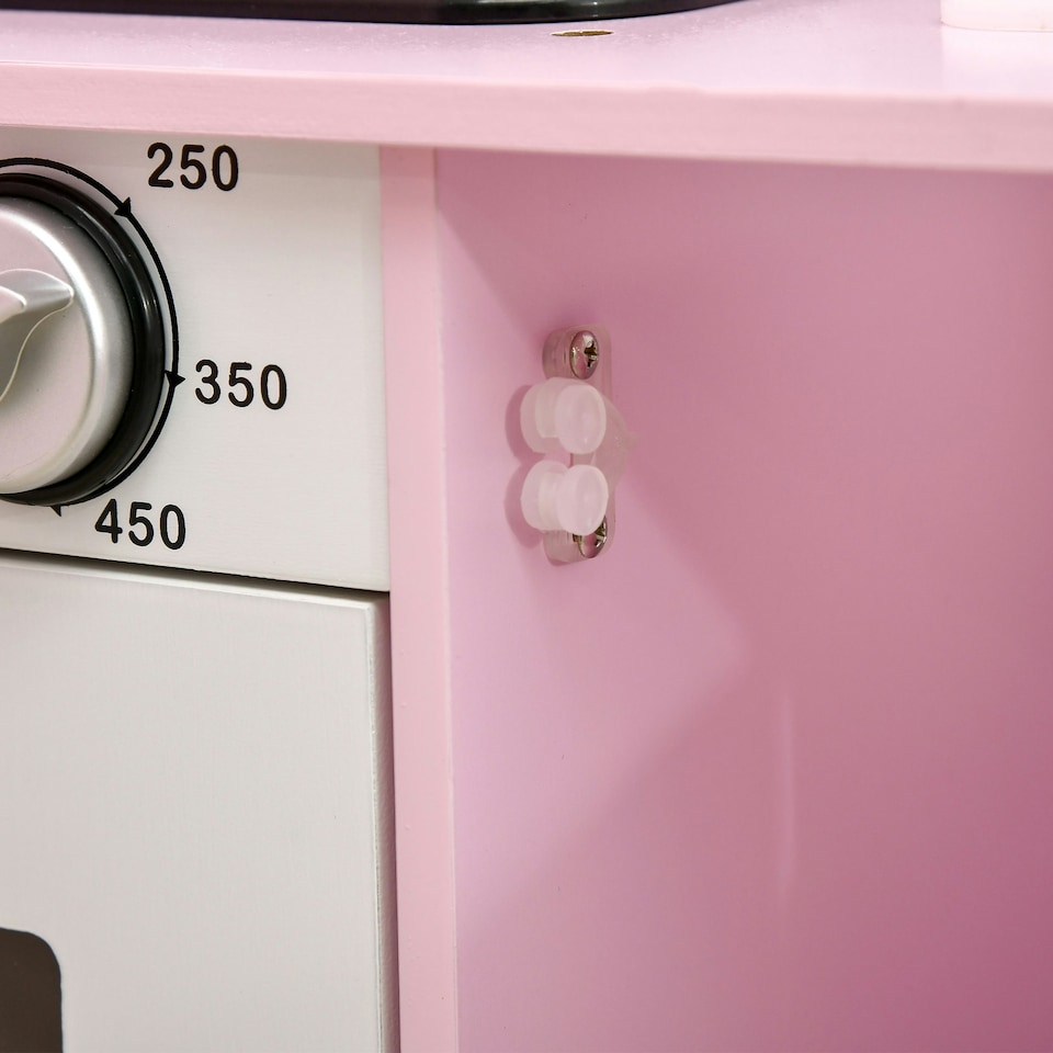 image 1 of HOMCOM Kitchen Set for Kids W/ Lights Sounds, Microwave, Sink, for Aged 3-6