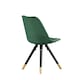 image 4 of Set of 4 Sofia Ergonomic Modern Dining Chairs Upholstered in Velvet, Metal Legs with Gold End Tips | Green