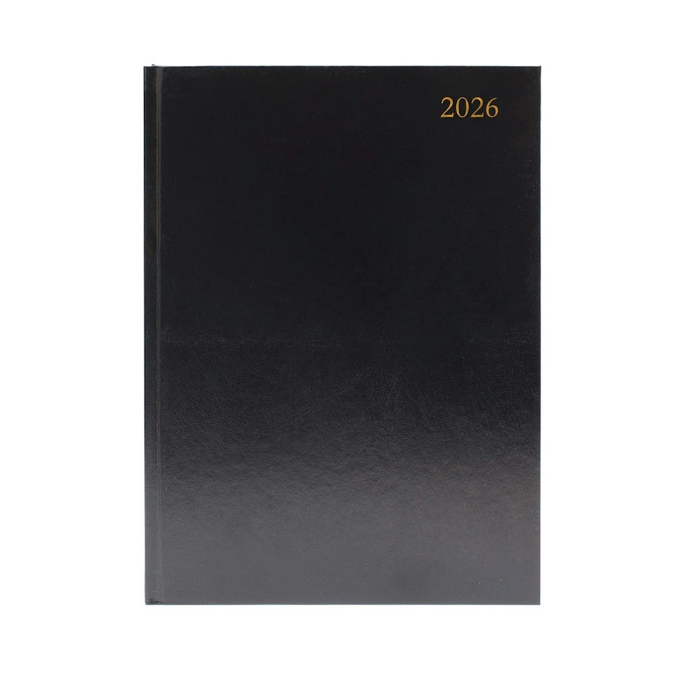Janrax 2026 A4 Week To View Black Desk Diary kfa43bk26
