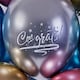 image 2 of Assorted Colour Congrats Shiny Metallic Latex Balloons 33cm / 13 in - Pack of 6