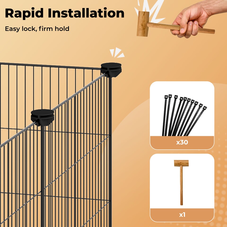 image 1 of Skylos Pet Pen 24 Panel Puppy Rabbit Kitten Playpen Indoor Enclosure Run Cage