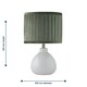 image 7 of First Choice Lighting Tuscan White Ceramic Lamp with Green Pleated Velvet Shade White | Green