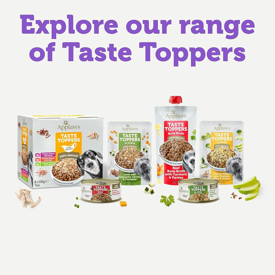 image 1 of Applaws 100% Natural Wet Dog Food Tins, Chicken Breast with Rice in Broth, 156g (Pack of 12)