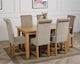 image 4 of Oslo 150 x 90 cm Medium Oak Dining Table and 6 Washington Fabric Chairs | Grey | Grey