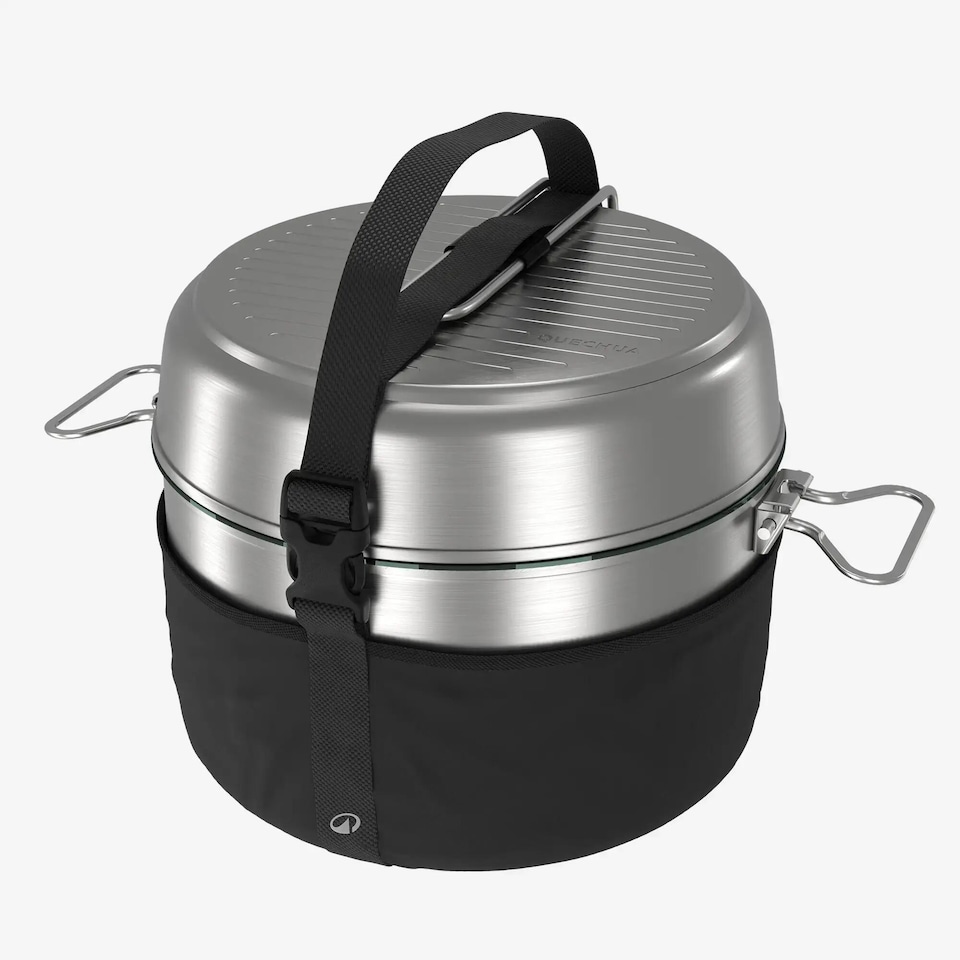 image 1 of Decathlon Stainless Steel Non-stick Camping Cookset 500 4 People 25 Items