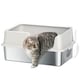 image 6 of PawHut Stainless Steel Litter Box, High Sided Metal Cat Litter Tray w/ Scoop Grey