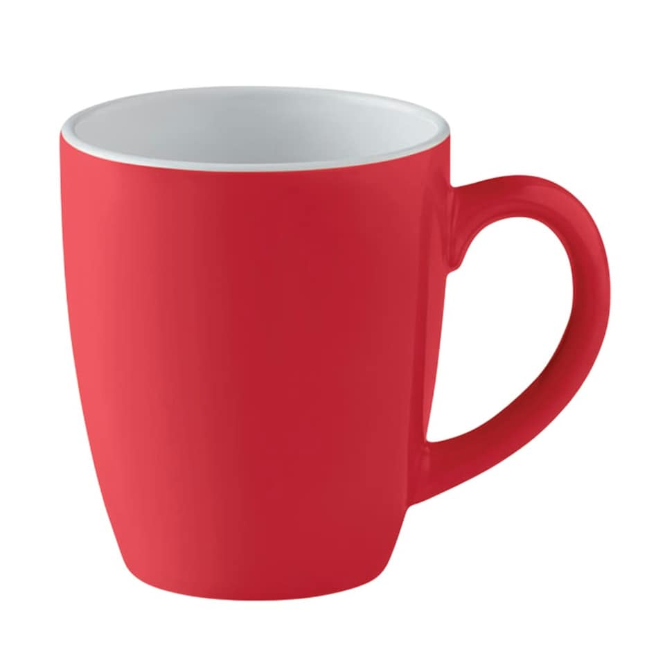image 1 of MidOcean Trent Coloured Ceramic Mug - Red/White - One Size