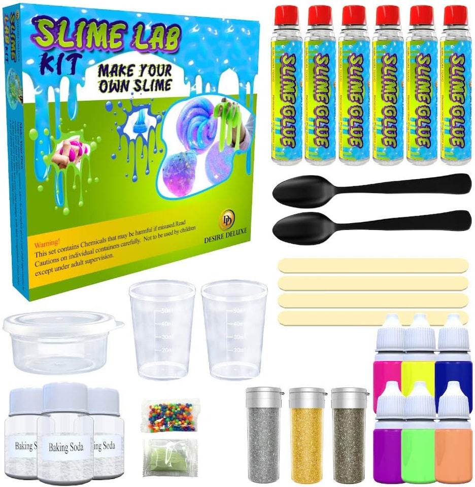 image 1 of Desire Deluxe Slime Making Kit DIY Factory Complete Games Set Toys Science for Kids Age 4 5 6 7 8 9 Year Old Slime Lab Activator Ingredient Educational Learning Activity Toy for Boys and Girls Present
