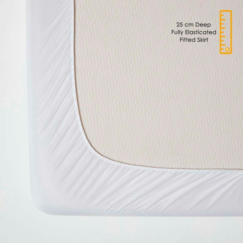 image 1 of Homescapes Quilted Mattress Protector - Double | White | Double