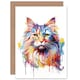 image 1 of Siberian Lover Gift Pet Portrait Pastel Cat Art Card
