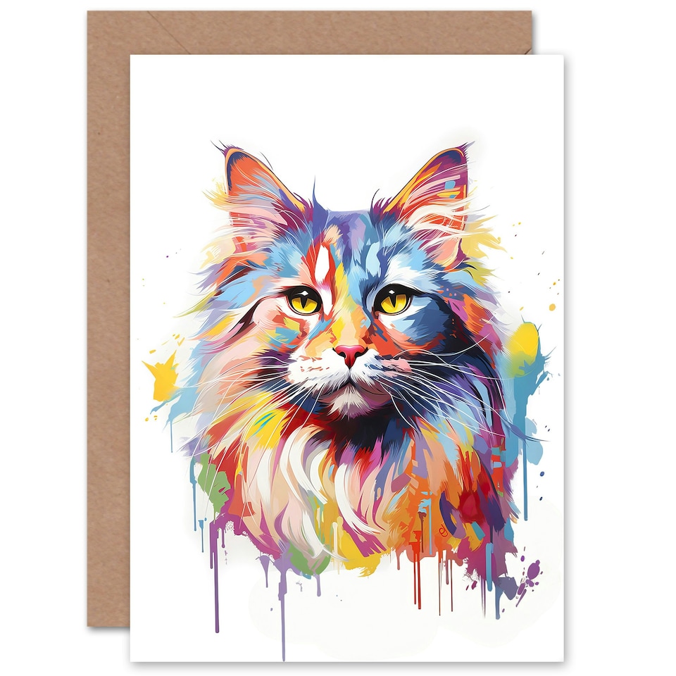 image 1 of Siberian Lover Gift Pet Portrait Pastel Cat Art Card