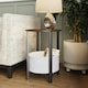 image 2 of Industrial Design Side Table With Cream Fabric Storage Base N/A