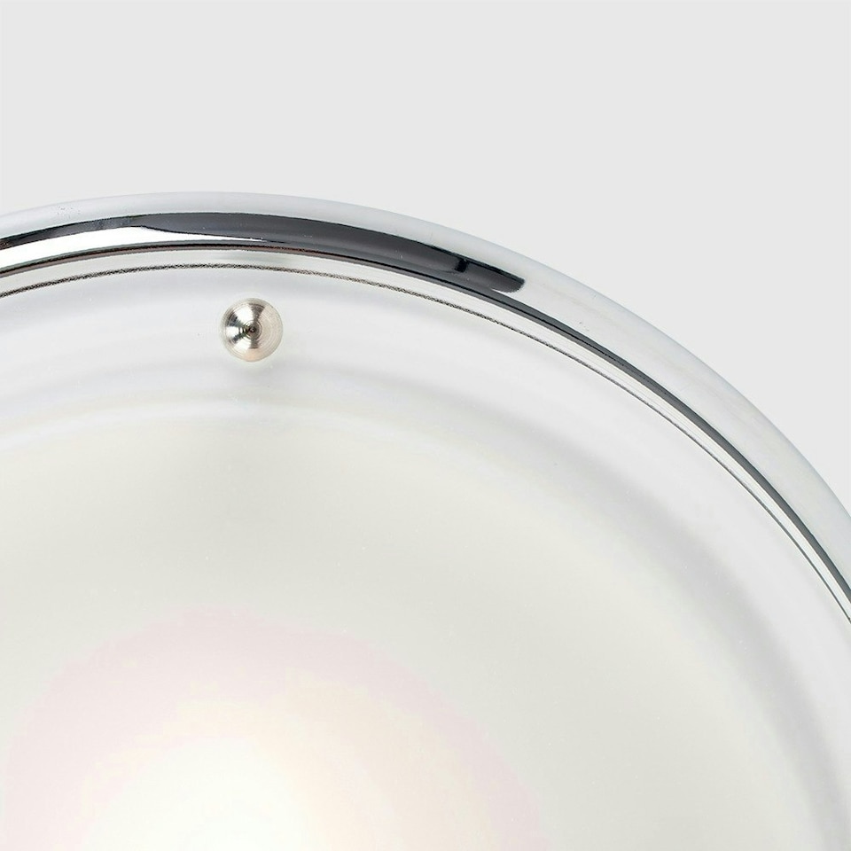 image 1 of ValueLights Flat Polished Chrome Opal Glass Diffuser IP44 Rated Bathroom Flush Ceiling Light