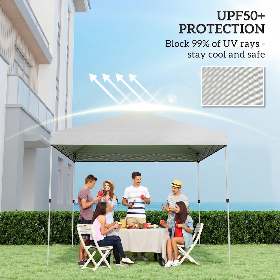 image 1 of Outsunny Gazebo Roof Replacement UV50+ Waterproof 3x3(m) White | White | White | 300 x 300 cm