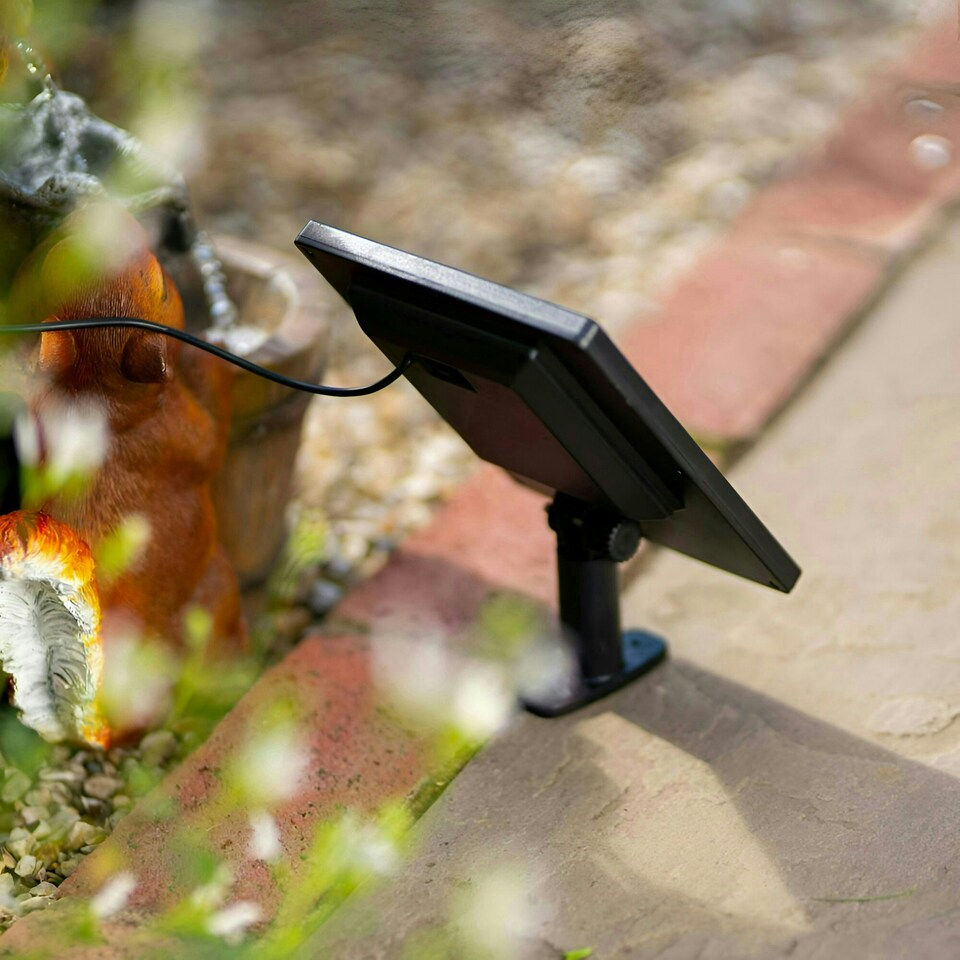 image 1 of Primrose Solar Squirrels Pouring Bowls Water Feature with Lights 39cm