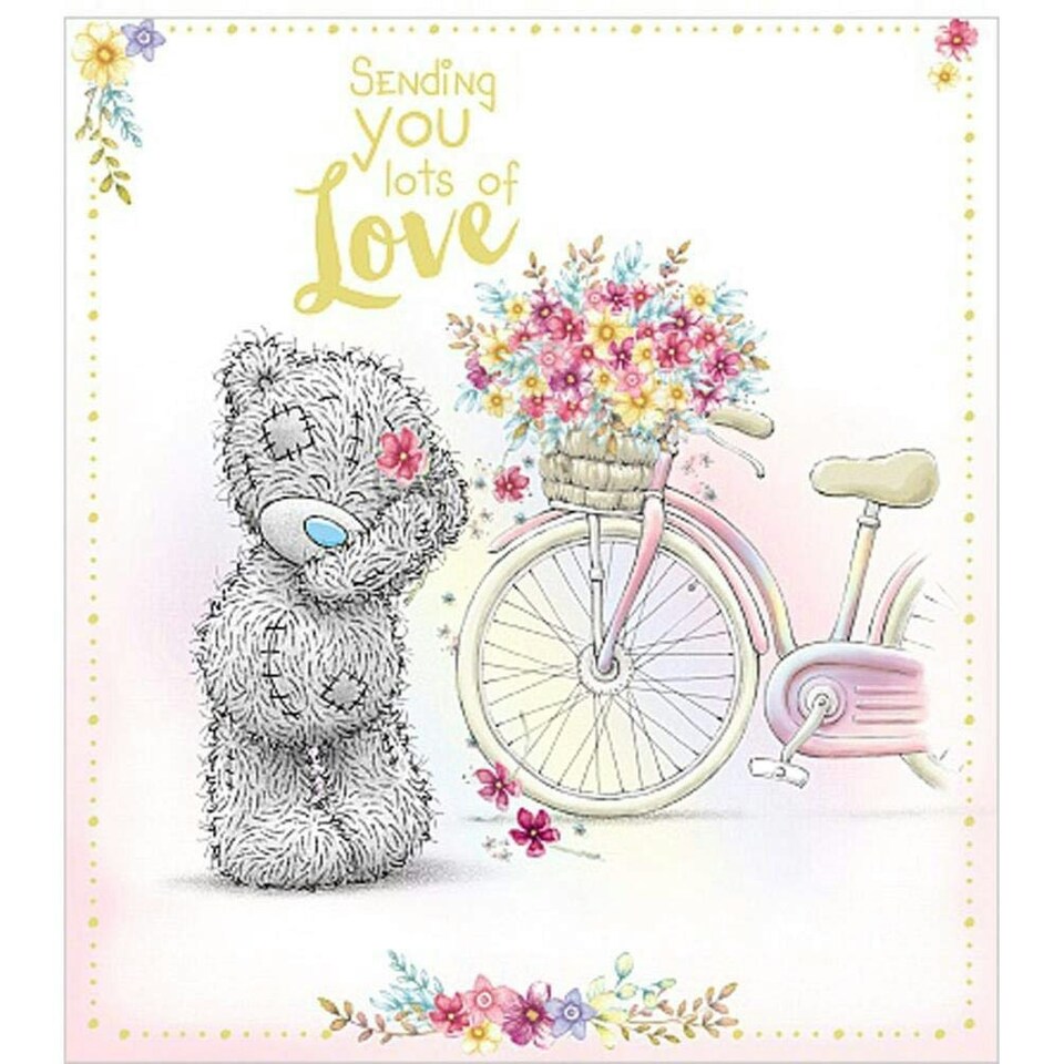 image 1 of Me To You Bear Sending Love Bear With Bicycle Card