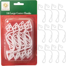 16Pcs Large Gutter Hooks Clear - Blend Seamlessly for Outdoor Use