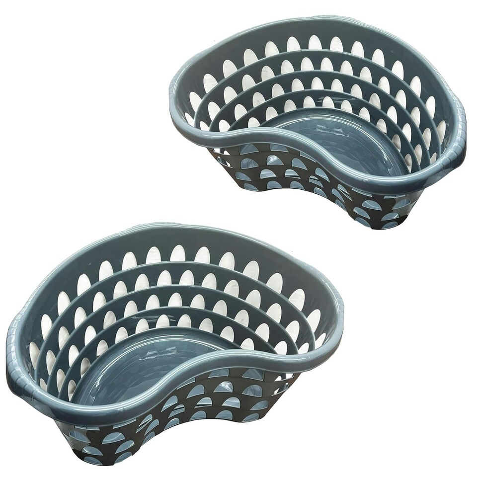 image 1 of 2 x Slate Blue High Grade Storage Hipster Baskets Organiser For Laundry Rooms & Bathrooms Blue