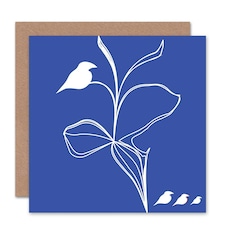 Stencil Birds Plant Art Blank Just to Say Card