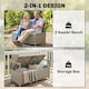 image 3 of Outsunny 170 L Rattan Garden Storage Bench with Cushion, Light Grey