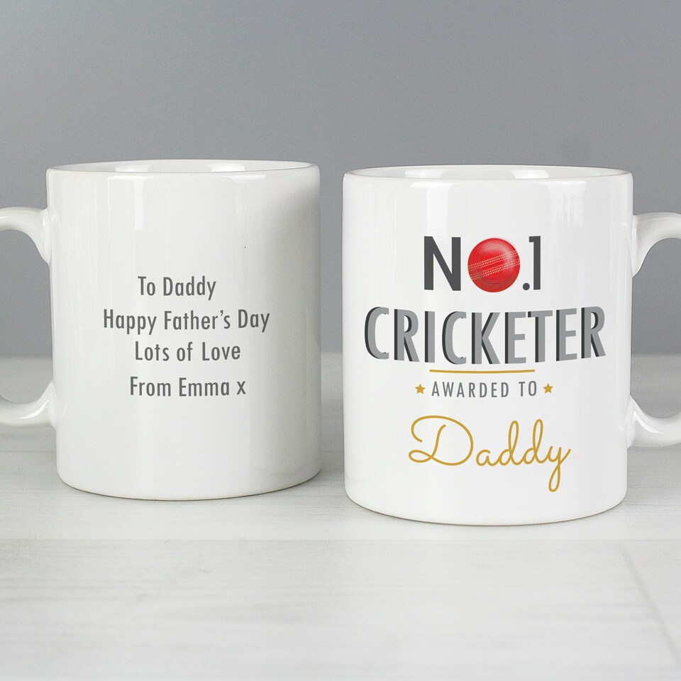 image 1 of Personalised No.1 Cricketer Mug White