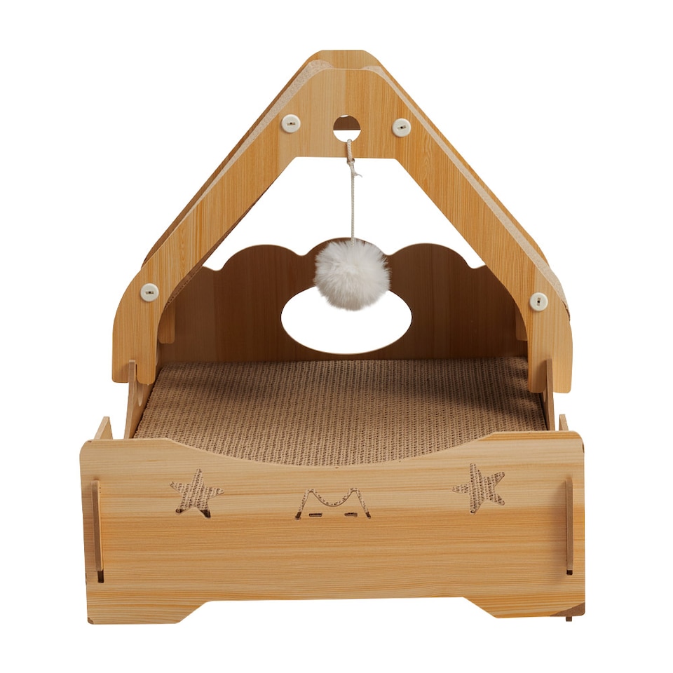 image 1 of Living and Home Cat Scratching Board Cat Bed with Toy Ball