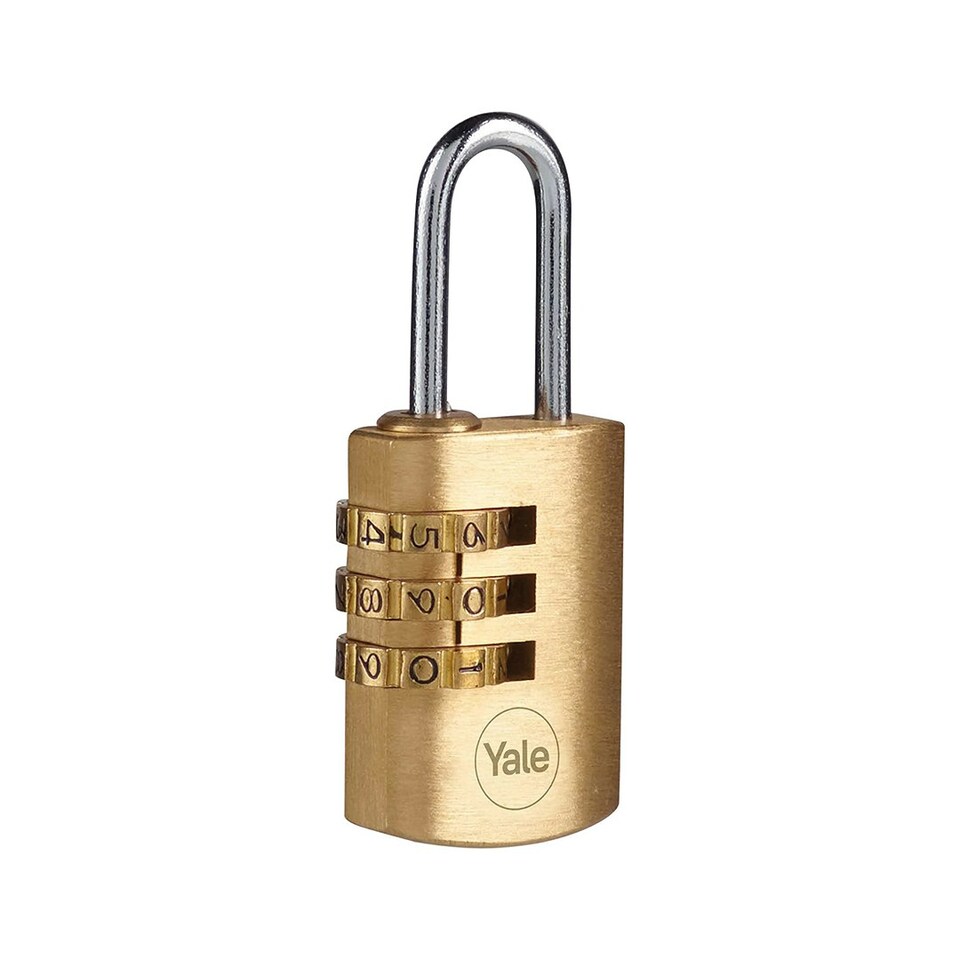 image 1 of YALE BRASS COMBINATION PADLOCK 22MM (PACK OF 2)