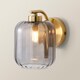 image 4 of ValueLights Amelie Pair Gold Ribbed Glass Lamp Wall Light & Bulbs | Gold