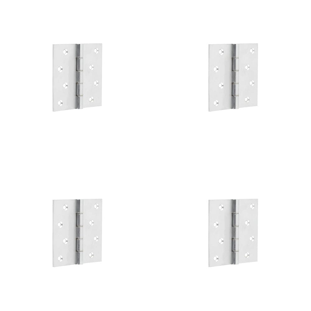 4 PACK High-Quality Satin Chrome Projection Hinge 102x102x3mm for Seamless Functionality - Door Hinges