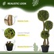 image 3 of HOMCOM Decorative Artificial Trees Boxwood Ball Topiary Trees in Pot, Fake Plants for Home Indoor Outdoor Decor, 90 cm, Light Green