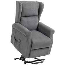 HOMCOM Power Lift Chair, Fabric Recliner Armchair w/ Remote Charcoal Grey | Grey