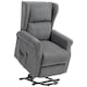 image 1 of HOMCOM Power Lift Chair, Fabric Recliner Armchair w/ Remote Charcoal Grey | Grey