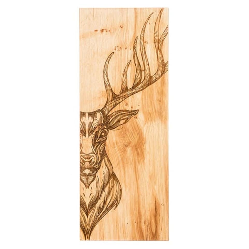 image 1 of The Just Slate Company Stag Large Oak Serving Board