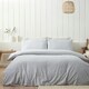 image 1 of Catherine Lansfield Brushed Stripe Cotton Reversible Duvet Cover Set Silver Grey Silver | Double