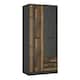 image 1 of Brooklyn 2 Door Wardrobe with 2 Drawers in Walnut and Dark Matera Grey