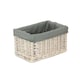 image 2 of White Wash Grey Lined Open Storage Basket Small | Grey | Grey