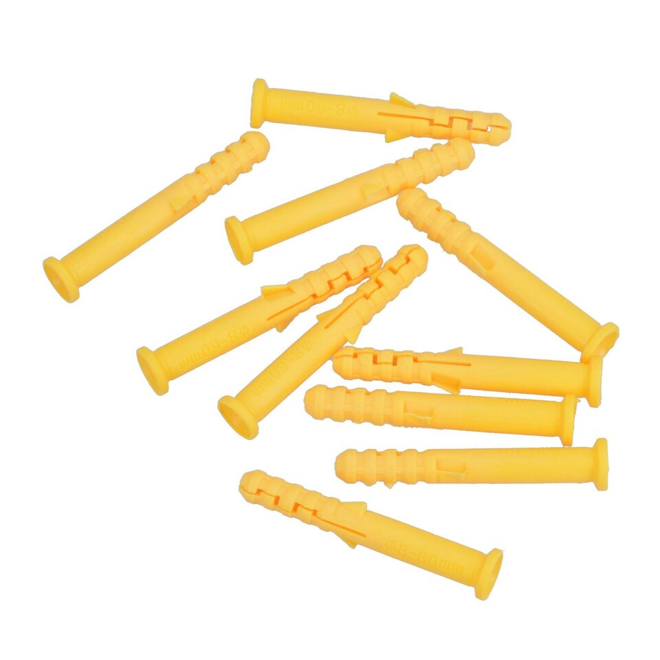 image 1 of 5 x 60mm Countersunk Screws And Wall Raw Plugs For Wood Concrete Brick 40pc