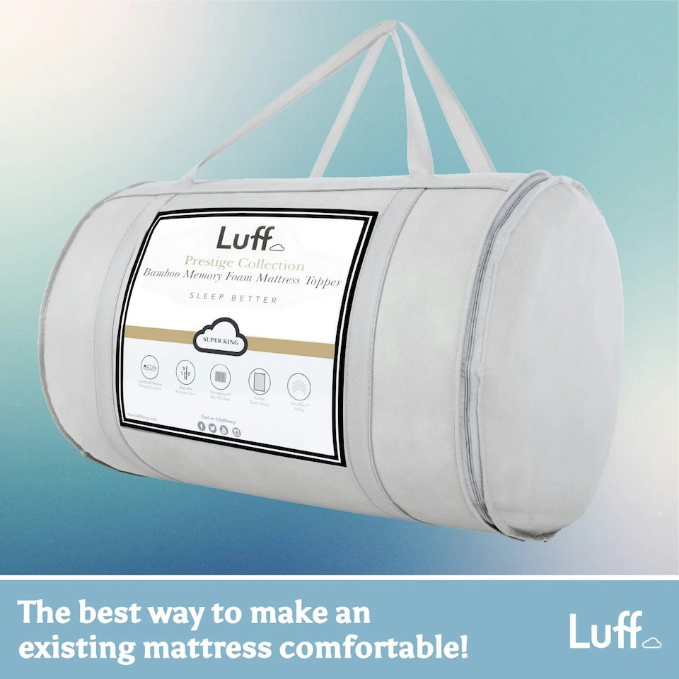 image 1 of Luff Prestige Bamboo Mattress Topper White | Super King