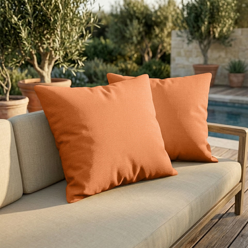 image 1 of Covers&All Sunbrella Pillows Set of 2 UV Fade resistant and Water Repellent Square Throw Pillows