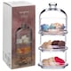image 1 of 3 Tier Glass Cookie Jar Display Container with Dome Lid Sweets Biscuits