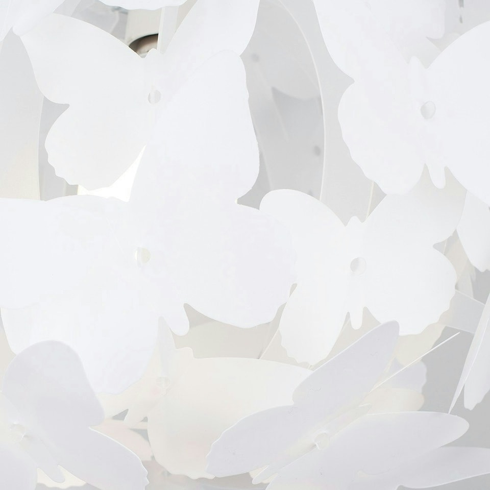 image 1 of ValueLights Pair Of Modern White Butterfly Girl's Ceiling Pendant Lamp Shades