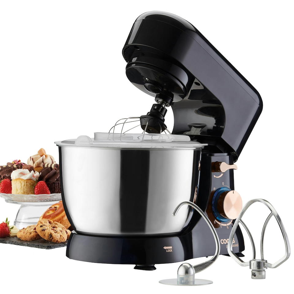 image 1 of Cooks Professional Stand Mixer | 1000W | 4.5 Litre Mixing Bowl | 8 Speed Settings | Black and Rose Gold